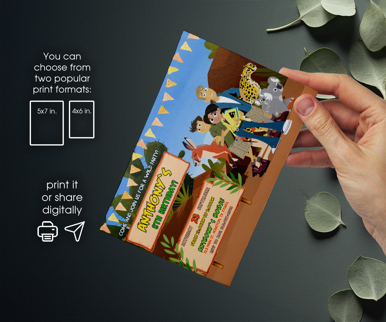 Wild Kratts Creature Hero customizable invitation template | Share or Print | SA264