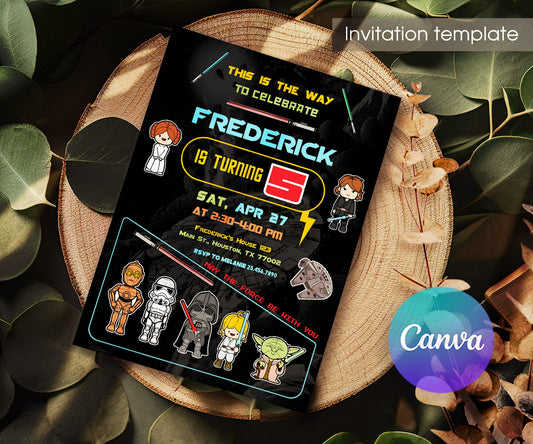 Star Wars Darth Vader customizable invitation template | Share or Print | boy | KM647