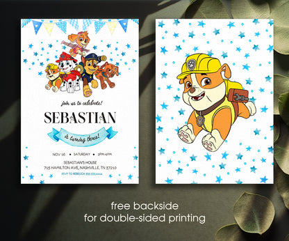 PAW Patrol customizable invitation template | Share or Print | RU245