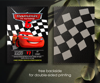 Cars Lightning McQueen customizable invitation template | Share or Print | boy | BO191