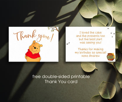 Winnie the Pooh customizable invitation template | Share or Print | GB097