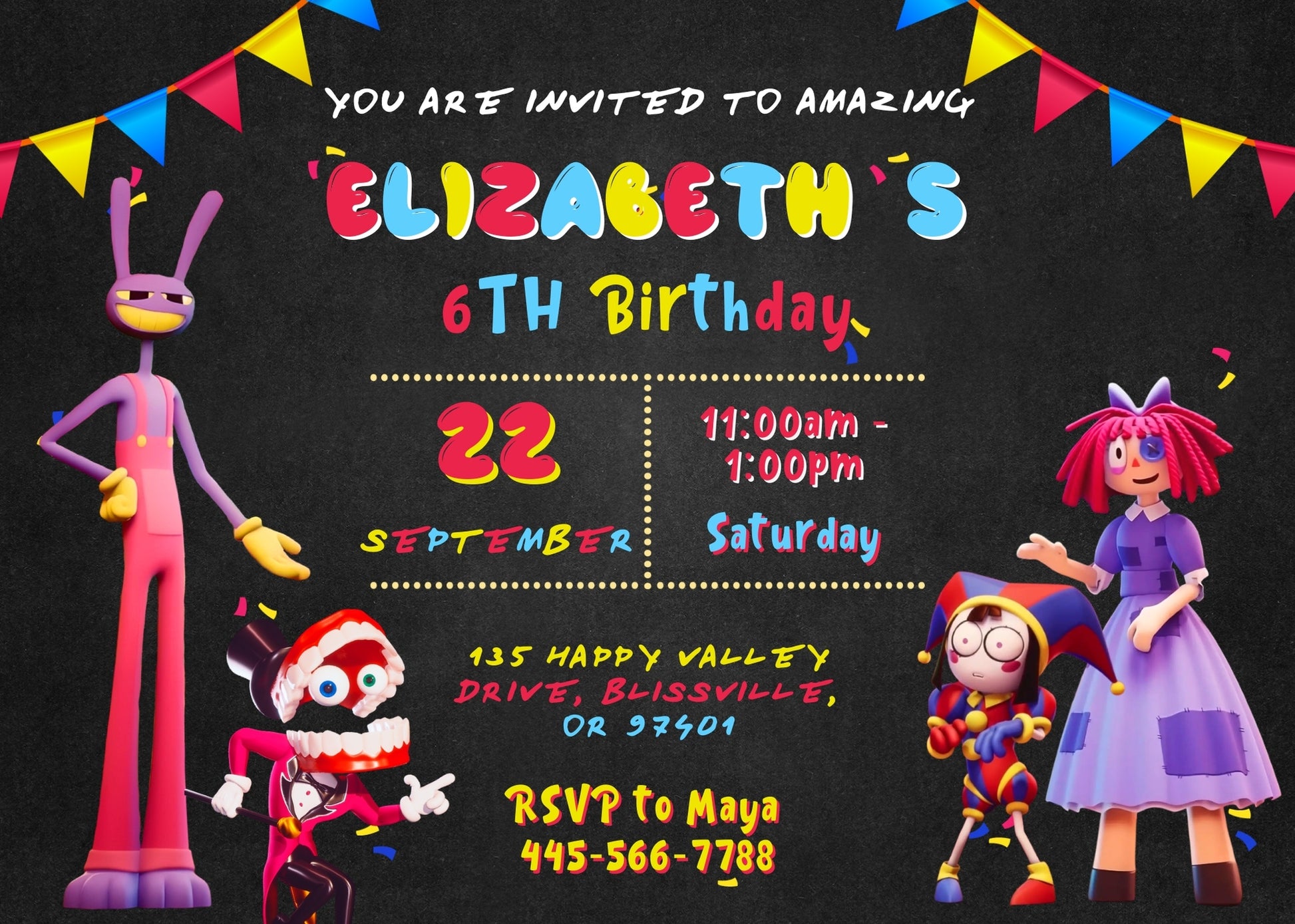 The Amazing Digital Circus customizable invitation template | Share or Print | NT997