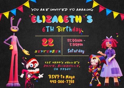 The Amazing Digital Circus customizable invitation template | Share or Print | NT997