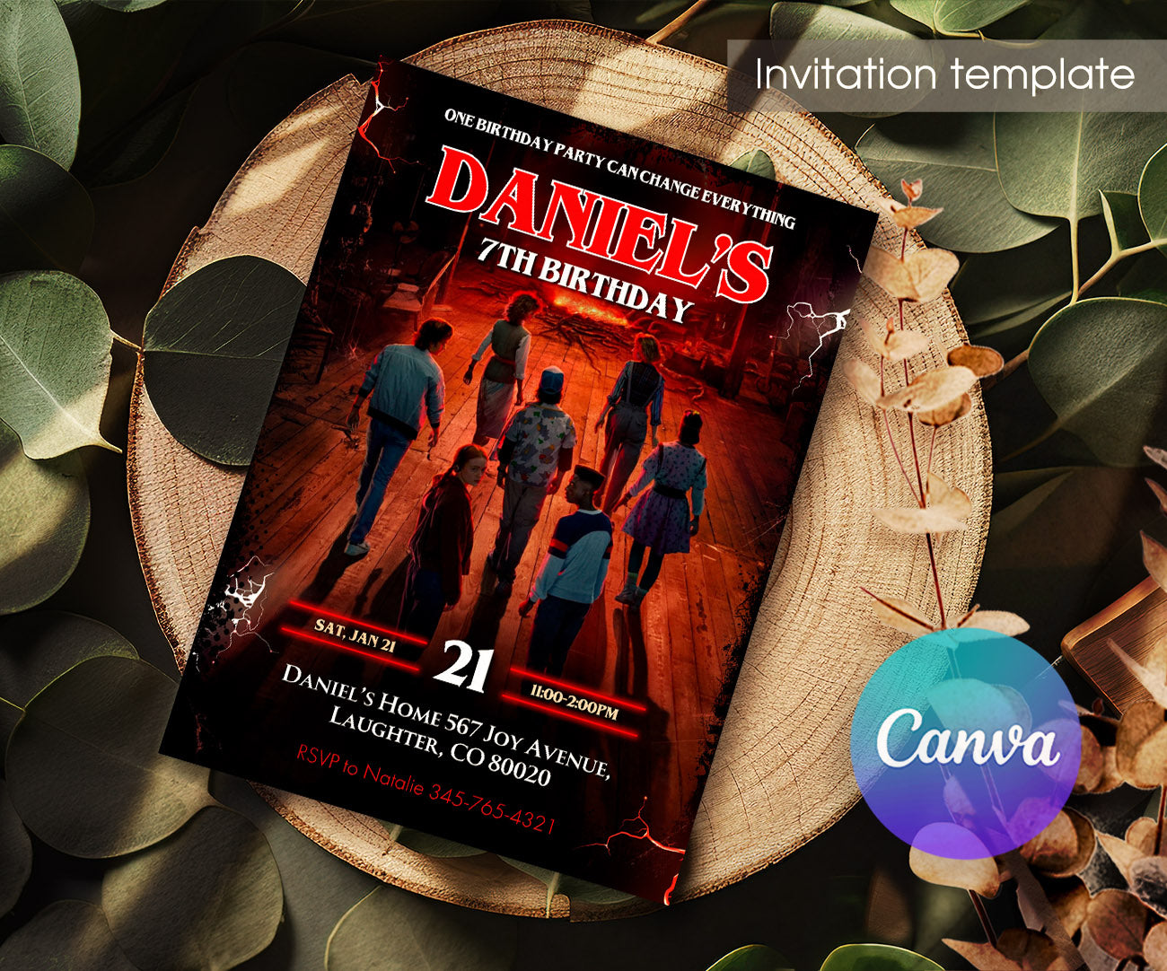 Stranger Things customizable invitation template | Share or Print | HC323