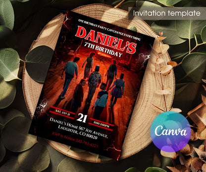 Stranger Things customizable invitation template | Share or Print | HC323