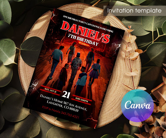 Stranger Things customizable invitation template | Share or Print | HC323