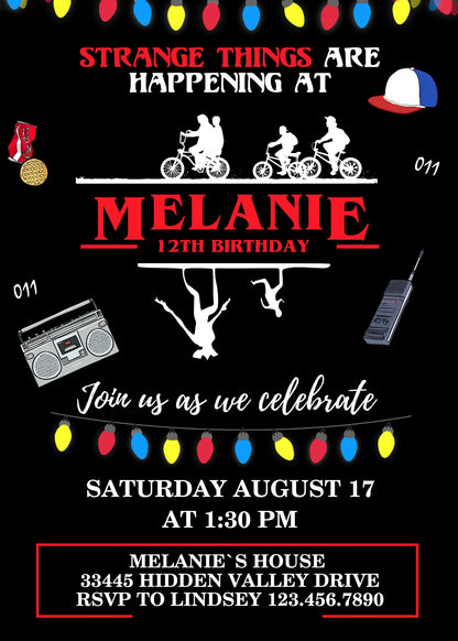 Stranger Things customizable invitation template | Share or Print | KN407