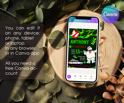 Ghostbusters customizable invitation template | Share or Print | QM163