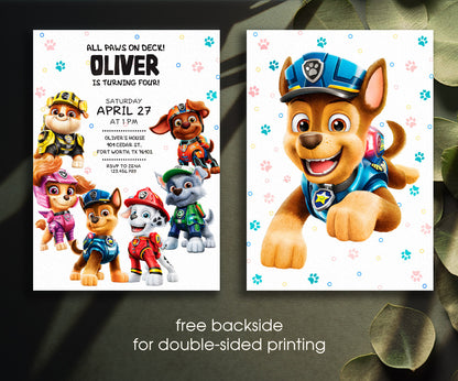 PAW Patrol customizable invitation template | Share or Print | NU668