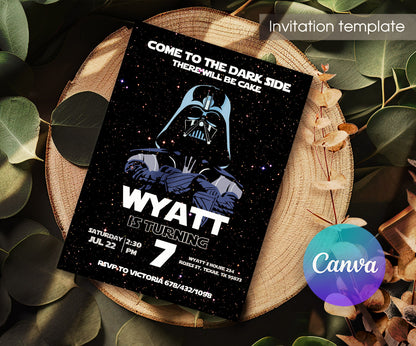 Star Wars Darth Vader customizable invitation template | Share or Print | boy | ES506