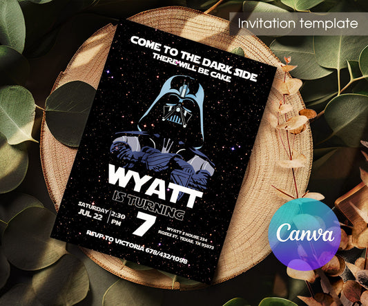 Star Wars Darth Vader customizable invitation template | Share or Print | boy | ES506