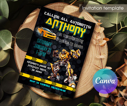 Transformers Rescue Bots customizable invitation template | Share or Print | boy | ZN939