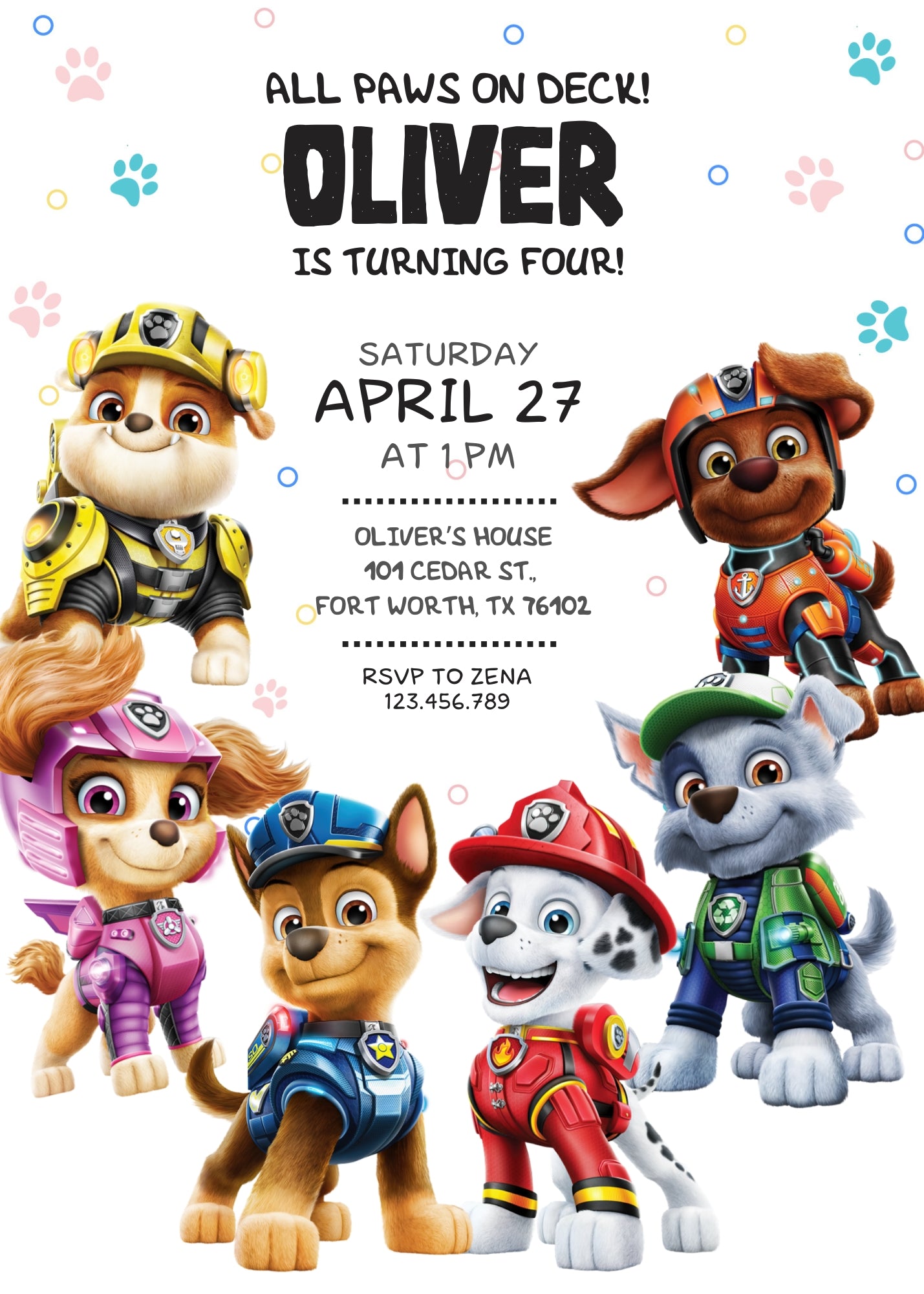 PAW Patrol customizable invitation template | Share or Print | NU668