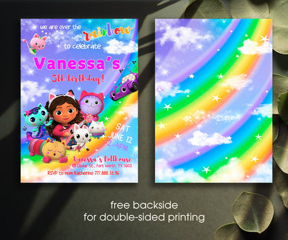 Gabby's Dollhouse Kitten customizable invitation template | Share or Print | girl | ZM942