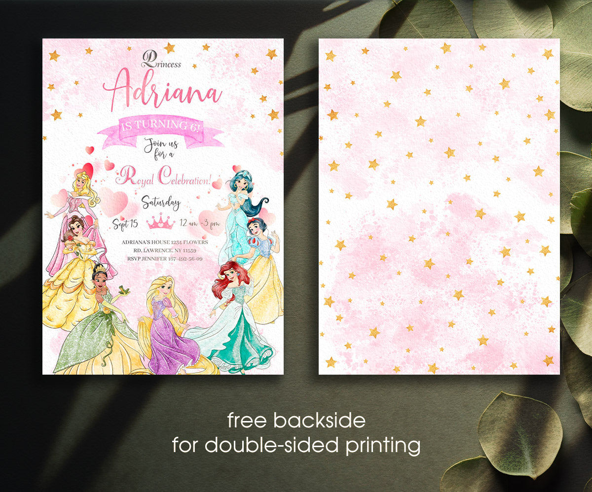 Disney Princess customizable invitation template | Share or Print | girl | FF198
