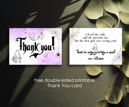 Wednesday Addams customizable invitation template | Share or Print | girl | NK373
