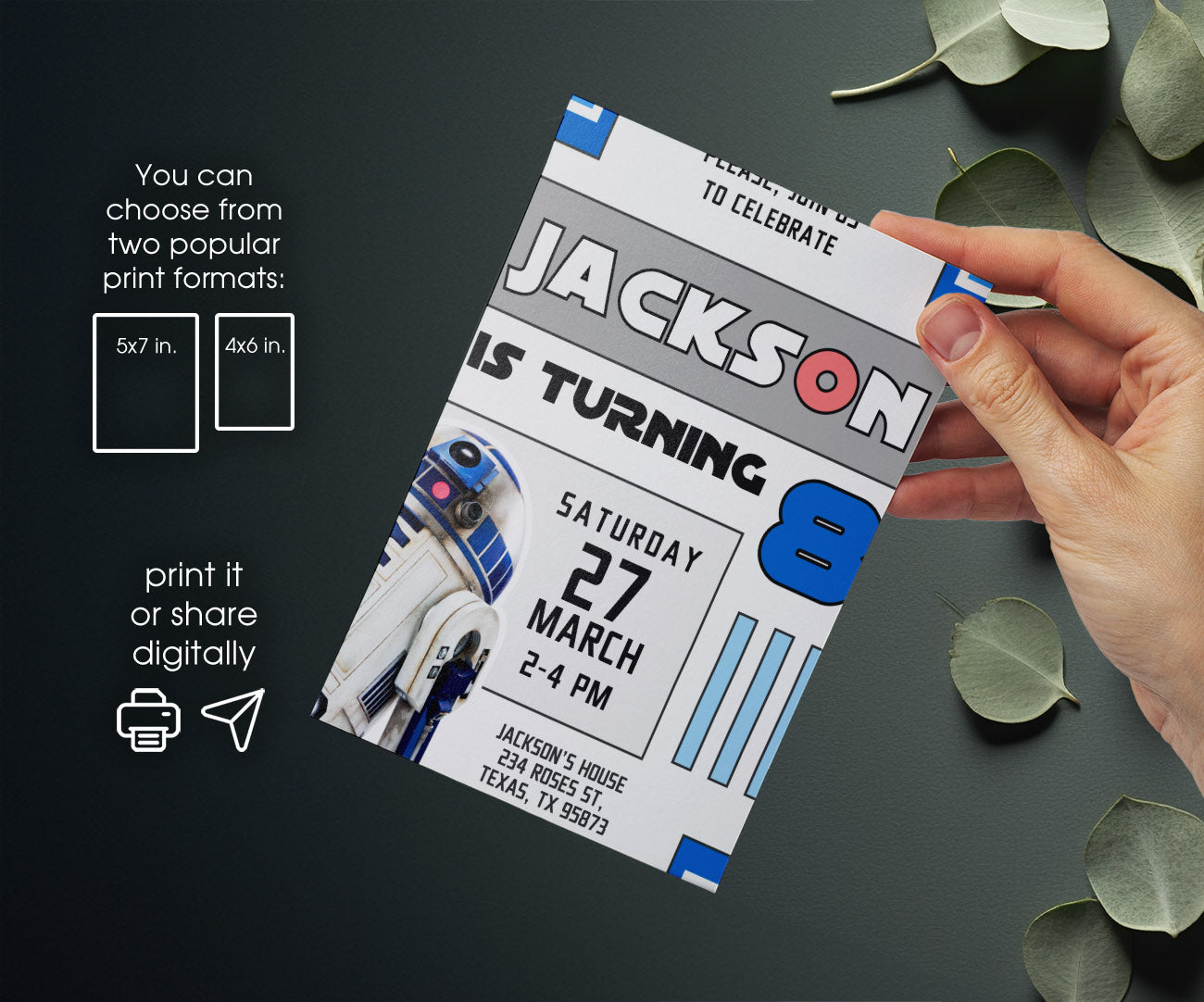 Star Wars Darth Vader customizable invitation template | Share or Print | boy | UN271