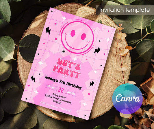 Smiley Face customizable invitation template | Share or Print | UM886