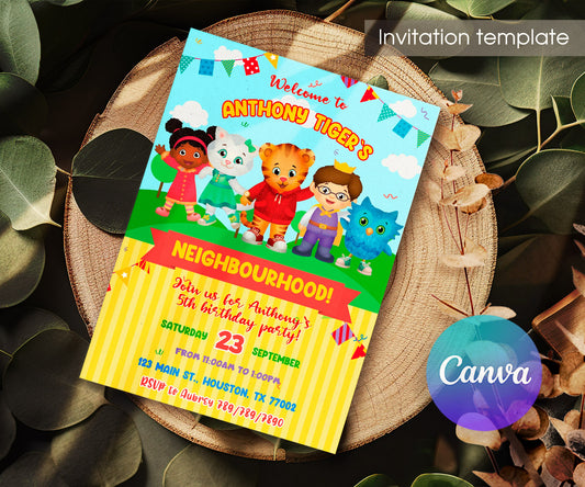 Daniel Tiger's Neighborhood customizable invitation template | Share or Print | GT151