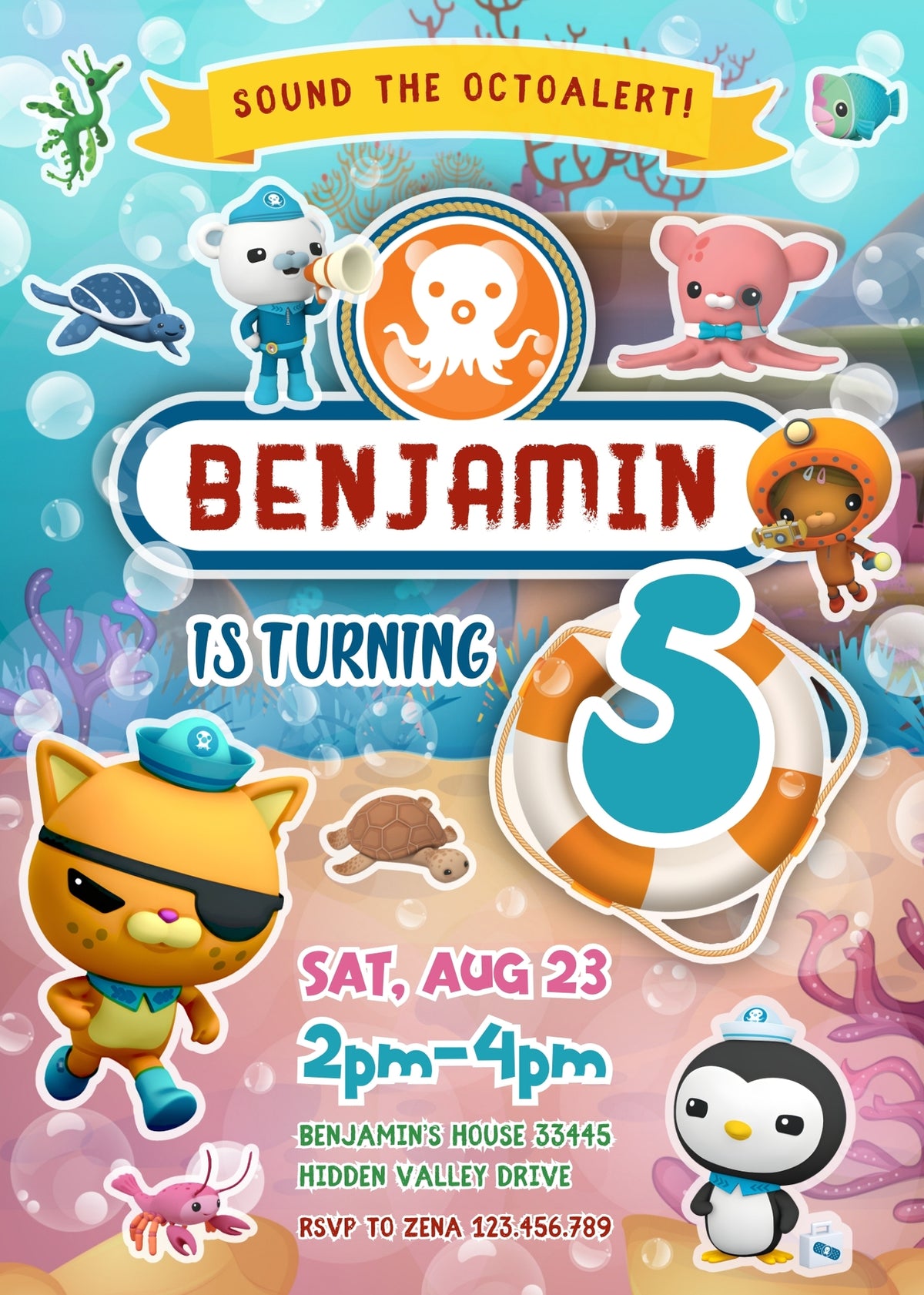 Octonauts customizable invitation template | Share or Print | BN647