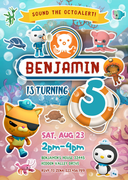Octonauts customizable invitation template | Share or Print | BN647