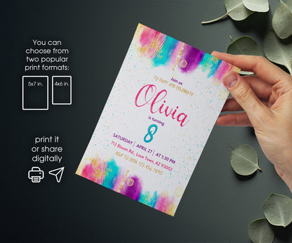 Art Party customizable invitation template | Share or Print | girl | ER922