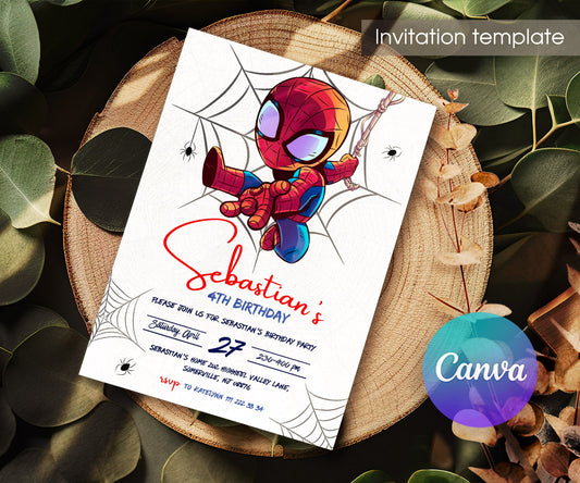 Spidey and His Amazing Friends customizable invitation template | Share or Print | boy | QW899