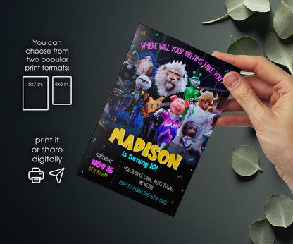 Sing Two Karaoke customizable invitation template | Share or Print | OM494