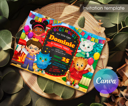 Daniel Tiger's Neighborhood customizable invitation template | Share or Print | RA181