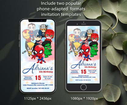 Avengers Marvel Superhero customizable invitation template | Share or Print | boy | XZ967