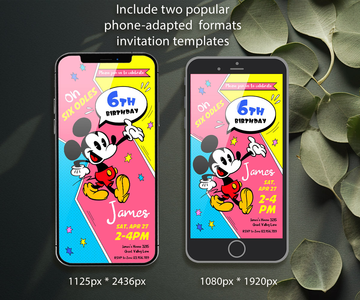 Mickey Mouse and Friends customizable invitation template | Share or Print | SC866