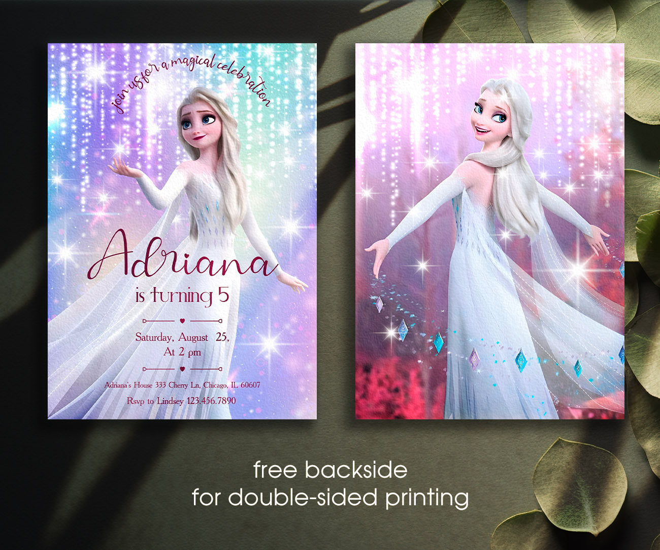 Frozen Elsa customizable invitation template | Share or Print | girl | WI340