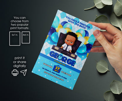Baby Boss customizable invitation template | Share or Print | boy | CG341