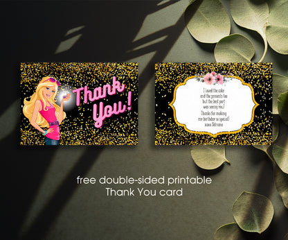 Barbie Pink customizable invitation template | Share or Print | girl | CA265