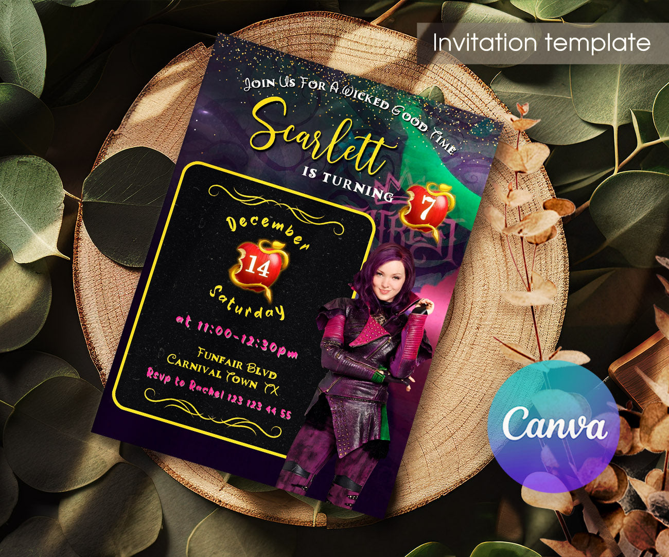 Descendants Disney customizable invitation template | Share or Print | LN853