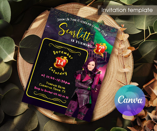 Descendants Disney customizable invitation template | Share or Print | LN853