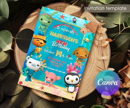 Octonauts customizable invitation template | Share or Print | JX600