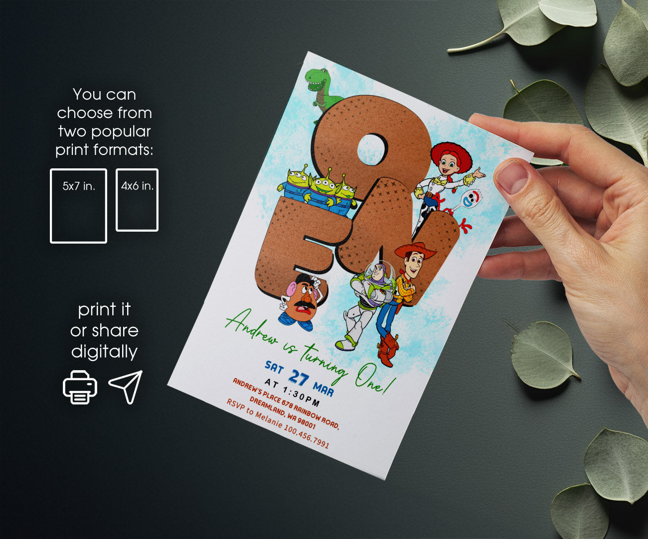 Toy Story Woody customizable invitation template | Share or Print | LP312