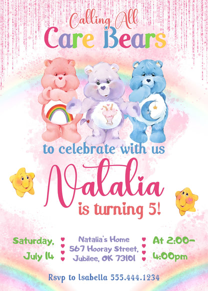 Care Bears customizable invitation template | Share or Print | MY261