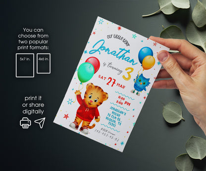 Daniel Tiger's Neighborhood customizable invitation template | Share or Print | TX856