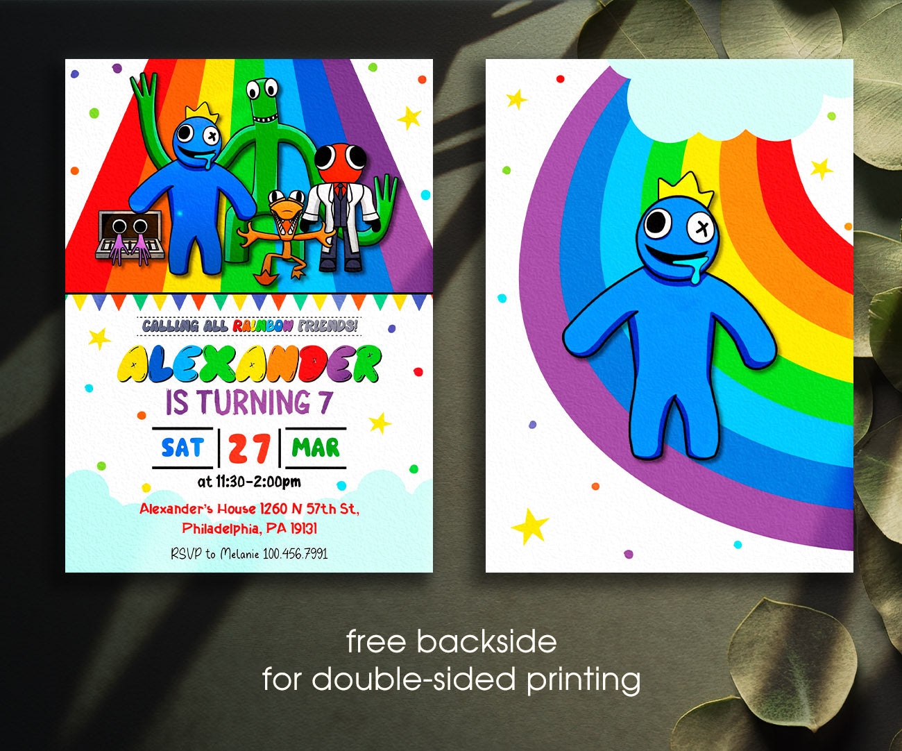 Rainbow Friends customizable invitation template | Share or Print | ZJ405