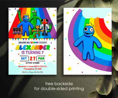Rainbow Friends customizable invitation template | Share or Print | ZJ405