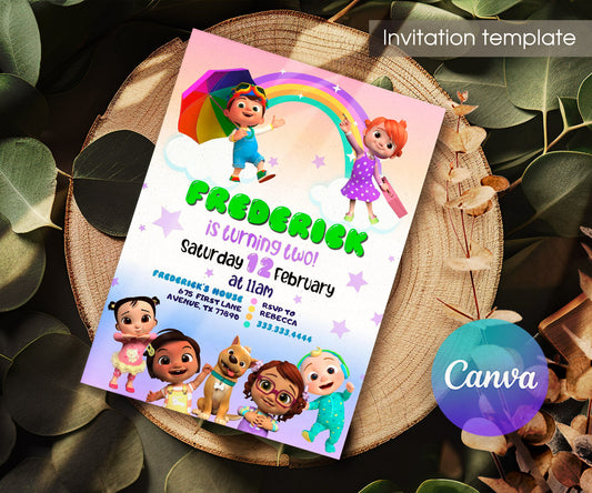 Cocomelon customizable invitation template | Share or Print | CJ248