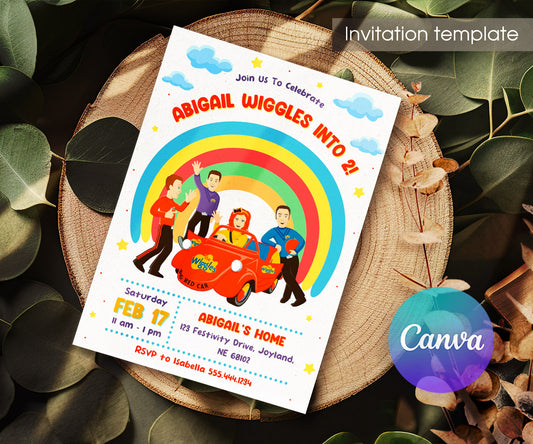Wiggles One Finger One Thumb customizable invitation template | Share or Print | YL935
