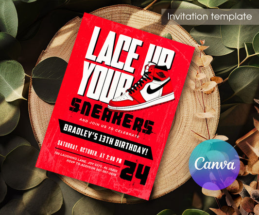 Sneaker Ball Air Jordan Nike customizable invitation template | Share or Print | GA191