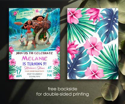 Moana Princess customizable invitation template | Share or Print | girl | WT661