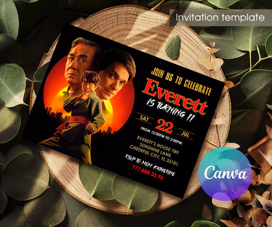 Karate Kid Legends customizable invitation template | Share or Print | MU246