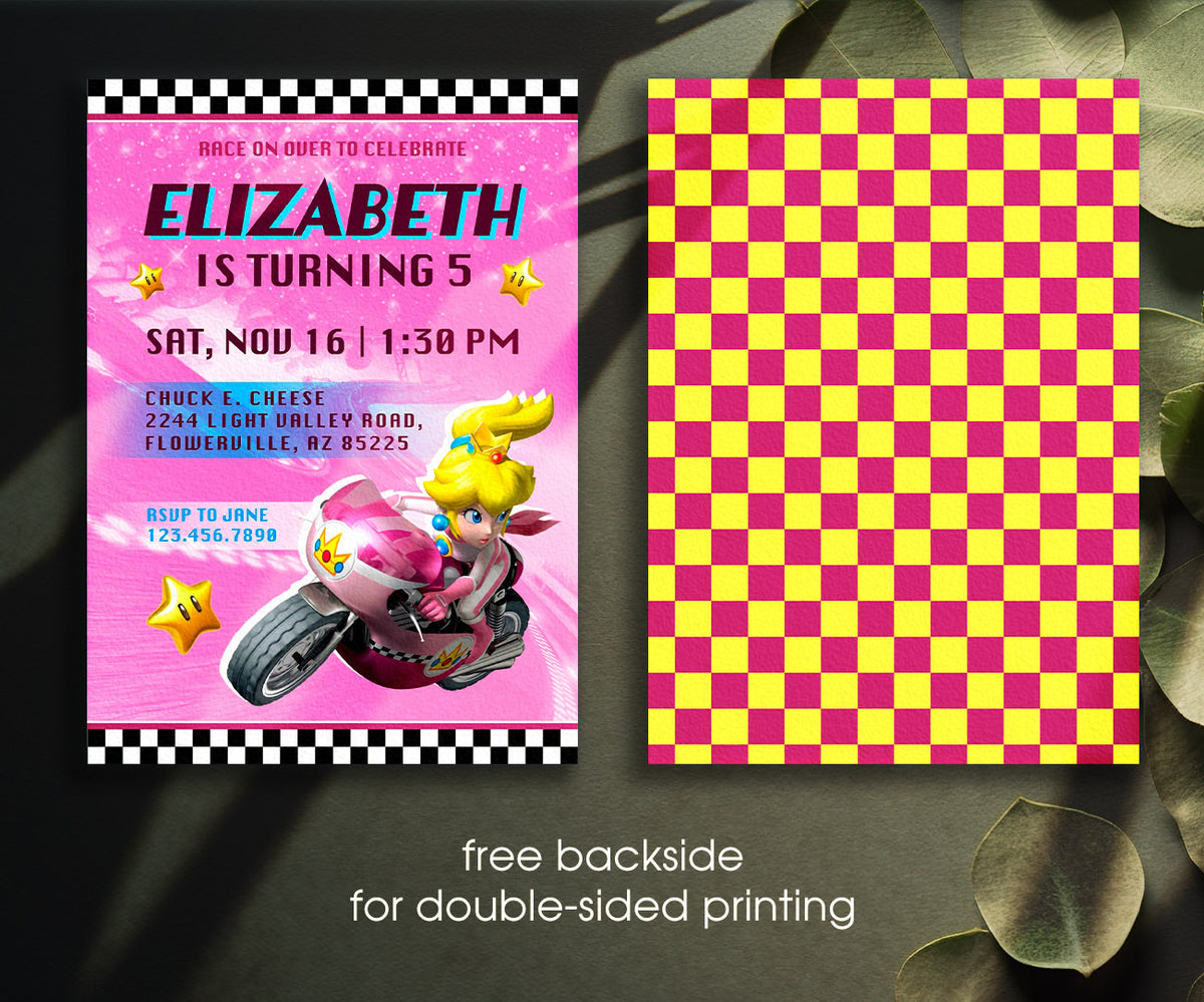 Mario Kart Gamer customizable invitation template | Share or Print | boy | BW981