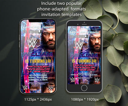 Wrestling WWE WrestleMania customizable invitation template | Share or Print | boy | TY036