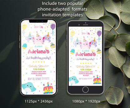Squishmallows customizable invitation template | Share or Print | NT037